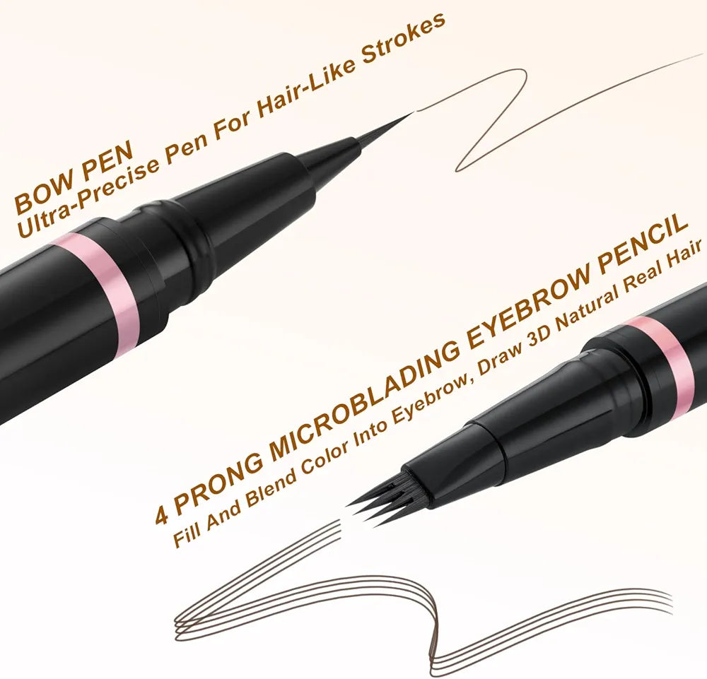 LAVONE Eyebrow Pen Makeup Kit, with Waterproof Eyebrow Pencil, Eyeliner, Pomade, and Brow Brush, Smudge-Proof and Long Lasting, Create Full and Natural Brows, Dark Brown