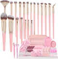 Makeup Brush Set, 48Pcs Makeup Brushes Set Professional Kit for Beginner, Premium Synthetic Foundation Concealers Powder Eye Shadows Blush Make up Brushes with Makeup Sponge, Pink