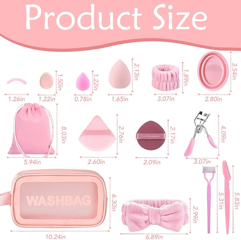 Makeup Brush Set, 48Pcs Makeup Brushes Set Professional Kit for Beginner, Premium Synthetic Foundation Concealers Powder Eye Shadows Blush Make up Brushes with Makeup Sponge, Pink