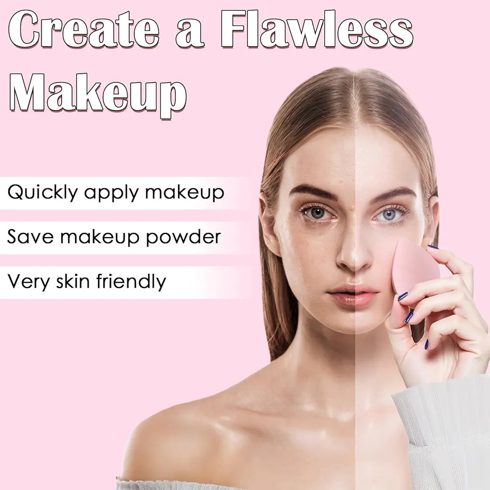Makeup Brush Set, 48Pcs Makeup Brushes Set Professional Kit for Beginner, Premium Synthetic Foundation Concealers Powder Eye Shadows Blush Make up Brushes with Makeup Sponge, Pink